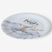 Blue Pumpkin Boy Baby Dusche Pappteller (Schrägansicht)