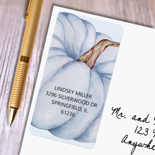 Blue Pumpkin Boy Baby Dusche Rücksendeadresse Adressaufkleber