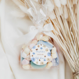 Blue Pumpkin Boy Baby Dusche Vielen Dank Runder Aufkleber