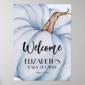 Blue Pumpkin Boy Baby Dusche Willkommen Poster (Vorne)