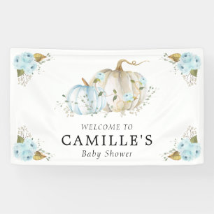 Blue Pumpkin Boy Baby Showbanner Party Banner