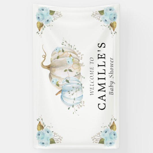 Blue Pumpkin Boy Baby Showbanner Party Banner (Vertikal)