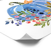 Blue Pumpkin Boy Baby Shower Favoriten Poster (Ecke)