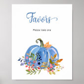 Blue Pumpkin Boy Baby Shower Favoriten Poster (Vorne)