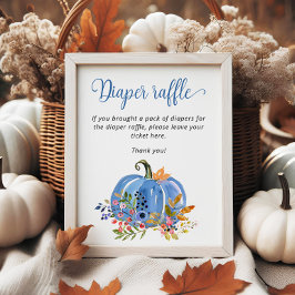 Blue Pumpkin Boy Babydusche Windelwanne Poster