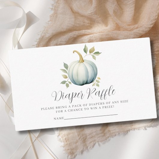 Blue Pumpkin Boy Diaper Raffle Baby Dusche Begleitkarte