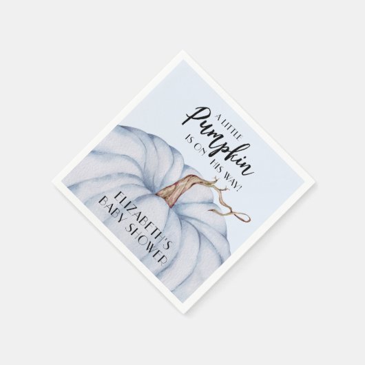 Blue Pumpkin Boy Fall Baby Dusche Serviette (Ecke)