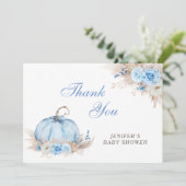 Blue Pumpkin Danke Karte (Stehend Vorderseite)