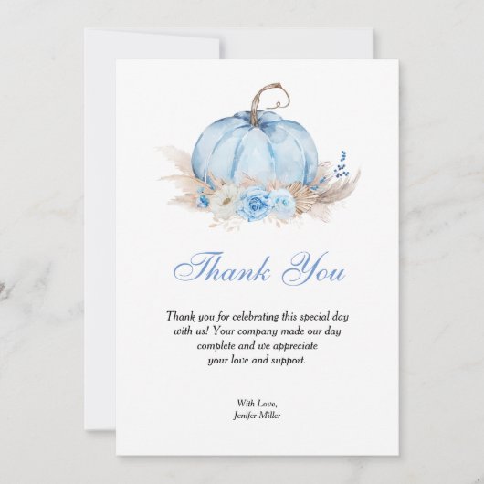 Blue Pumpkin Danke Karte (Vorderseite)