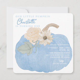 Blue Pumpkin Einladung zum ersten Geburtstag