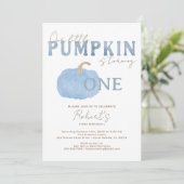Blue Pumpkin Erster Geburtstag Einladung (Stehend Vorderseite)
