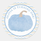 Blue Pumpkin Erstgeburtstag Stickers (Vorderseite)