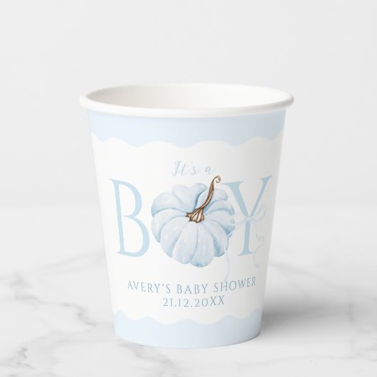 Blue Pumpkin Es ist eine junge, moderne Fall Baby  Pappbecher (Vorderseite)