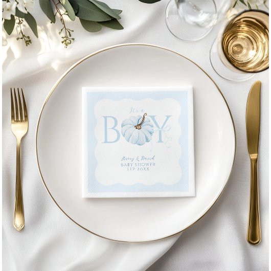 Blue Pumpkin Es ist eine junge, moderne Fall Baby Serviette