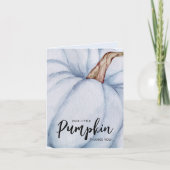 Blue Pumpkin Fall Baby Boy Dankeskarte (Vorderseite)