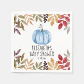 Blue Pumpkin Fall Baby Dusche Napkins Serviette (Vorderseite)