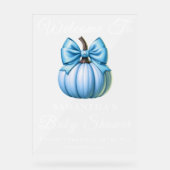 Blue Pumpkin Fall Baby Dusche Willkommen Mattiert Acrylschild (Vorderseite)