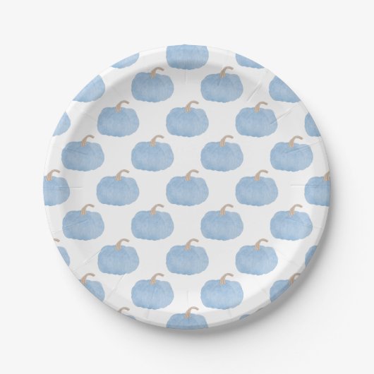 Blue Pumpkin Fall Baby Duschpapier Teller (Vorderseite)