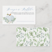 Blue Pumpkin Fall Babydusche Windeln Raffle Game Begleitkarte (Vorne/Hinten)