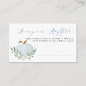 Blue Pumpkin Fall Babydusche Windeln Raffle Game Begleitkarte (Vorderseite)