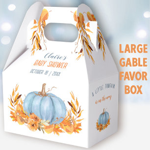 Blue Pumpkin Fall Boy Baby Dusche Großes Gabel Geschenkschachtel