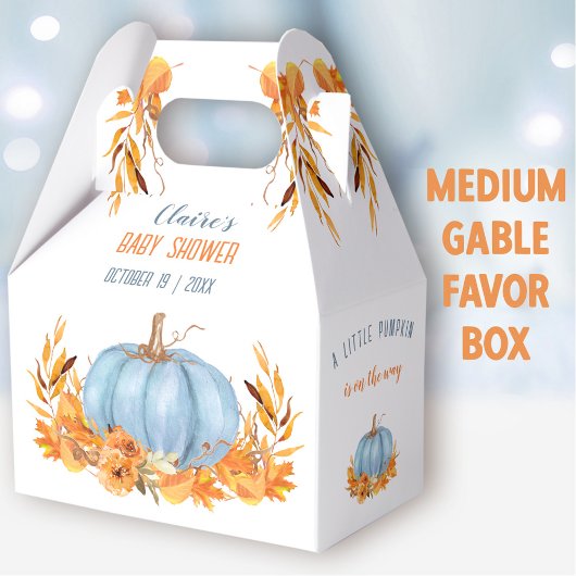 Blue Pumpkin Fall Boy Baby Dusche Medium Gable Geschenkschachtel