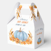 Blue Pumpkin Fall Boy Baby Dusche Medium Gable Geschenkschachtel (Rückseite)