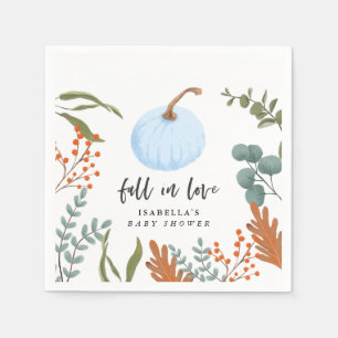 Blue Pumpkin Fall in Liebe Kinderdusche Serviette