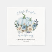 Blue Pumpkin Floral Boy Baby Shower Serviette (Vorderseite)