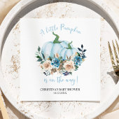 Blue Pumpkin Floral Boy Baby Shower Serviette