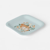 Blue Pumpkin Floral Herbstfarben, Pappteller (Gewinkelt)