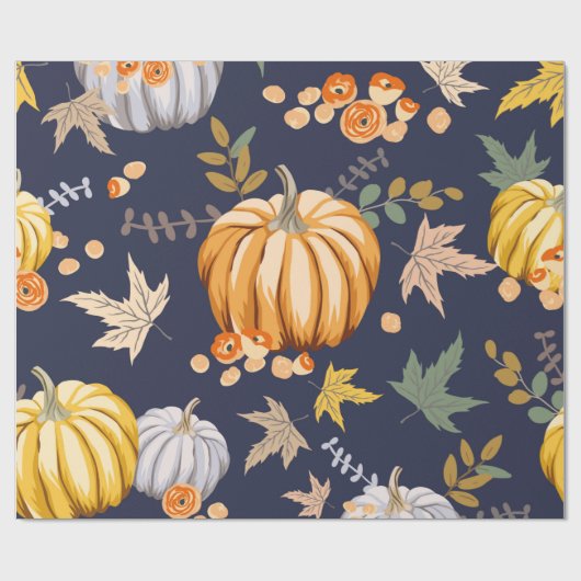Blue Pumpkin Geschenk Wrap | Herbstgeschenkwrap Geschenkpapier (Flach)