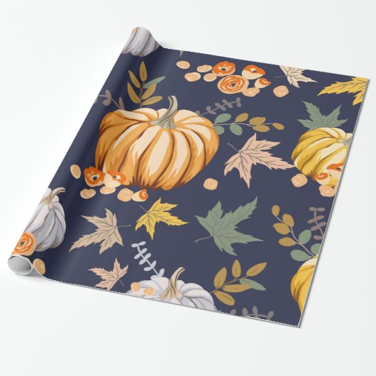 Blue Pumpkin Geschenk Wrap | Herbstgeschenkwrap Geschenkpapier (Ungerollt)