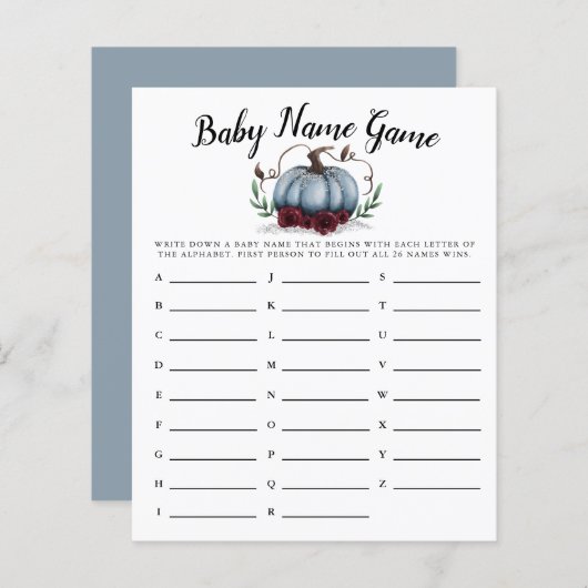 Blue Pumpkin Girl Baby Name Showspiel (Vorne/Hinten)