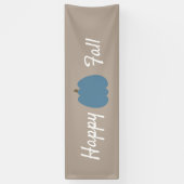 Blue Pumpkin Happy Fall Brown Banner (Vertikal)
