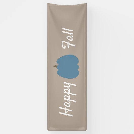 Blue Pumpkin Happy Fall Brown Banner (Vertikal)