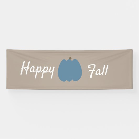 Blue Pumpkin Happy Fall Brown Banner (Horizontal)