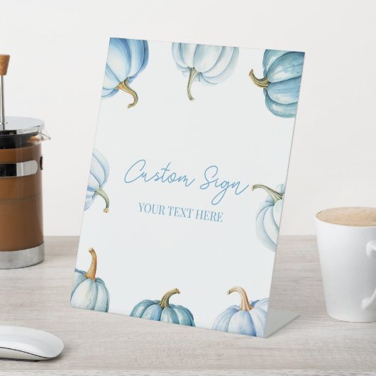 Blue Pumpkin Herbst Benutzerdefiniertes Party Sockelschild (In SItu)