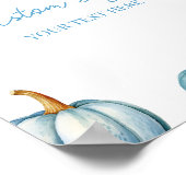 Blue Pumpkin Herbst Benutzerdefiniertes Party Zeic Poster (Ecke)