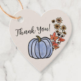 Blue Pumpkin Herbst Ernte Junge Babydusche Geschenkanhänger