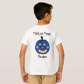 Blue Pumpkin Kürbislaterne Trick oder Treat Name T-Shirt (Schwarz voll)