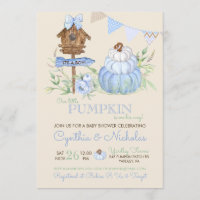 Blue Pumpkin Patch Birdhouse Boy Baby Dusche