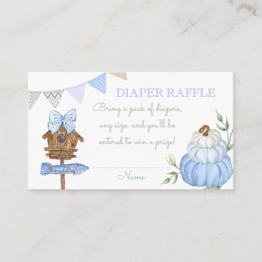 Blue Pumpkin Patch Diaper Raffle Begleitkarte (Vorderseite)