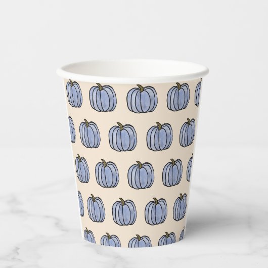 Blue Pumpkin Pattern Pappbecher (Vorderseite)