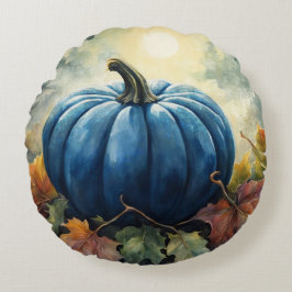 Blue Pumpkin - Pillow Rundes Kissen