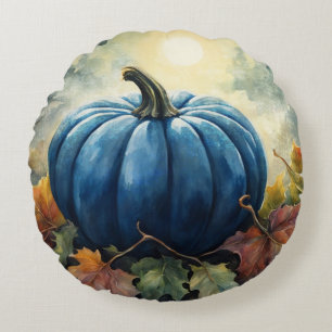 Blue Pumpkin - Pillow Rundes Kissen