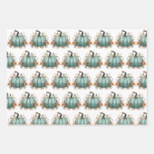 Blue Pumpkin Rustic Erntedank Papers Geschenkpapier Set (Vorderseite 3)