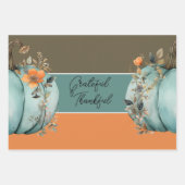 Blue Pumpkin Rustic Erntedank Papers Geschenkpapier Set (Vorderseite 2)