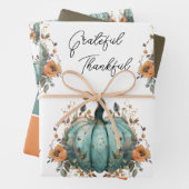 Blue Pumpkin Rustic Erntedank Papers Geschenkpapier Set (Beispiel)
