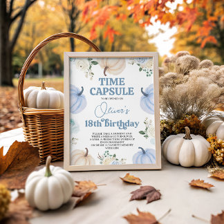 Blue Pumpkin Time Capsule Table Sign 8x10 Sockelschild